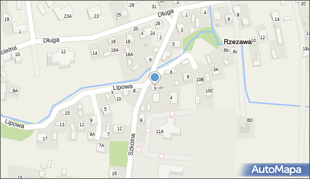 Rzezawa, Szkolna, 7, mapa Rzezawa