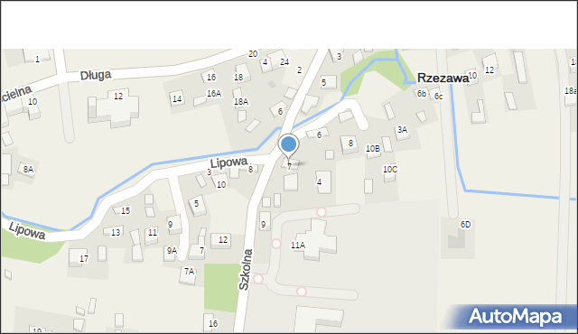 Rzezawa, Szkolna, 7, mapa Rzezawa