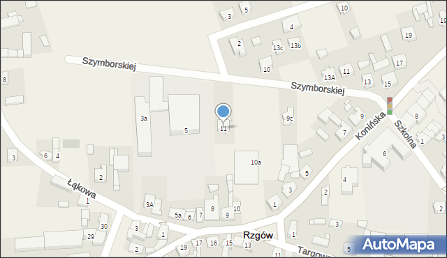 Rzgów, Szymborskiej, 11, mapa Rzgów