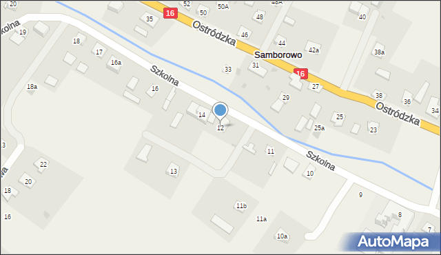 Samborowo, Szkolna, 12, mapa Samborowo