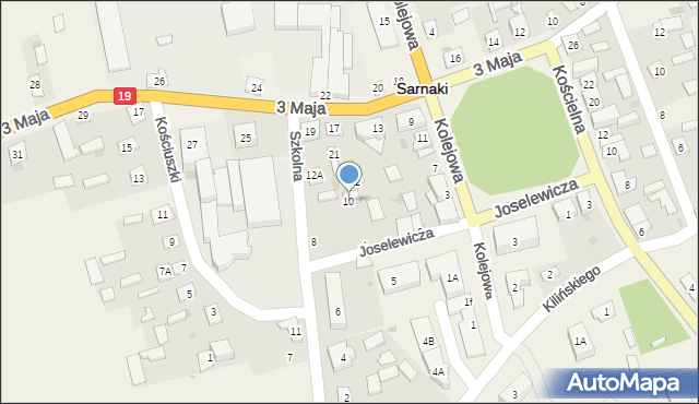 Sarnaki, Szkolna, 10, mapa Sarnaki