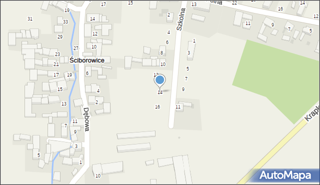 Ściborowice, Szkolna, 14, mapa Ściborowice