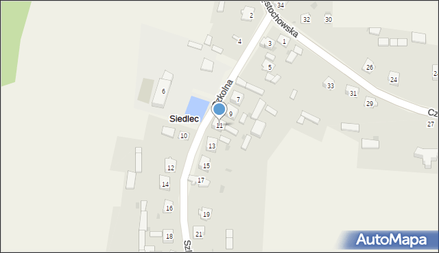 Siedlec, Szkolna, 11, mapa Siedlec