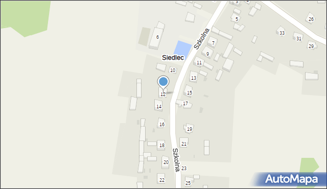 Siedlec, Szkolna, 12, mapa Siedlec