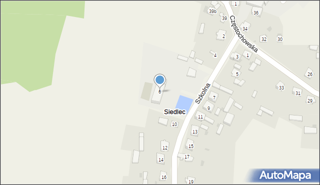 Siedlec, Szkolna, 6, mapa Siedlec