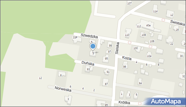 Siedliska, Szwedzka, 3, mapa Siedliska