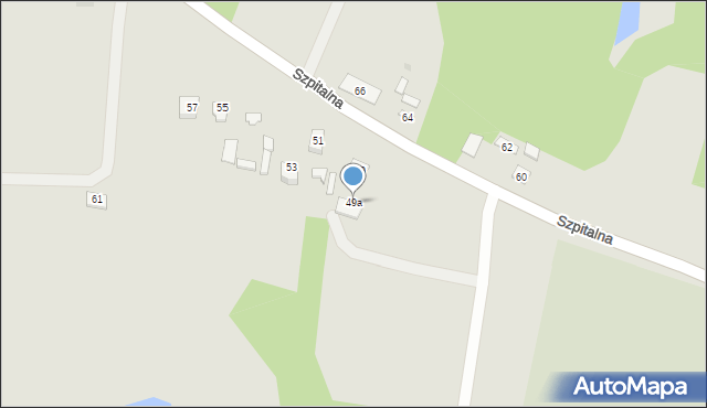 Siedliszcze, Szpitalna, 49a, mapa Siedliszcze