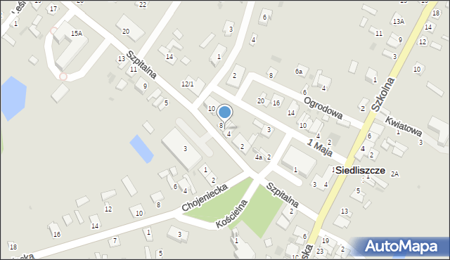 Siedliszcze, Szpitalna, 6, mapa Siedliszcze