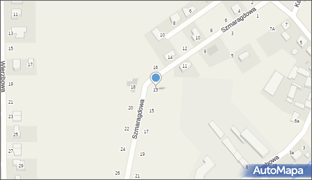 Siekierki Wielkie, Szmaragdowa, 13, mapa Siekierki Wielkie