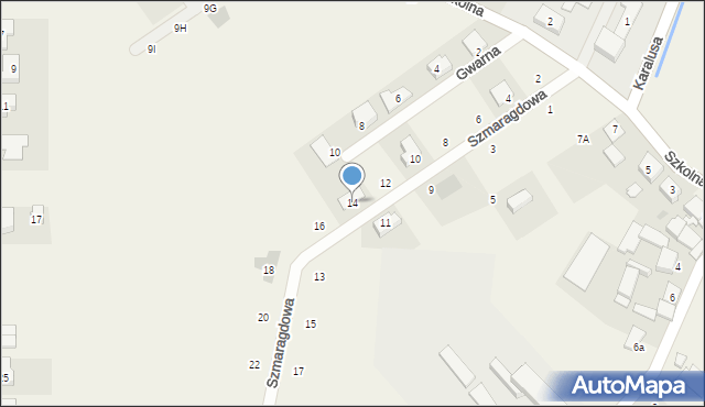 Siekierki Wielkie, Szmaragdowa, 14, mapa Siekierki Wielkie