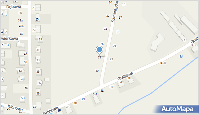 Siekierki Wielkie, Szmaragdowa, 28, mapa Siekierki Wielkie