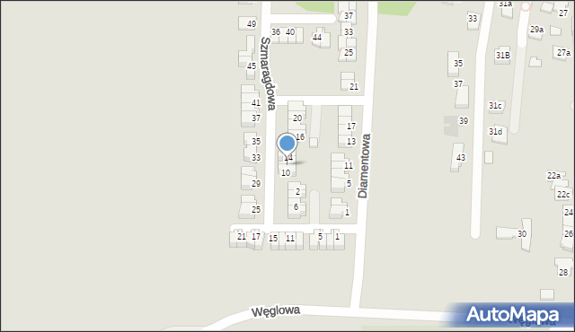 Siemianowice Śląskie, Szmaragdowa, 12, mapa Siemianowice Śląskie