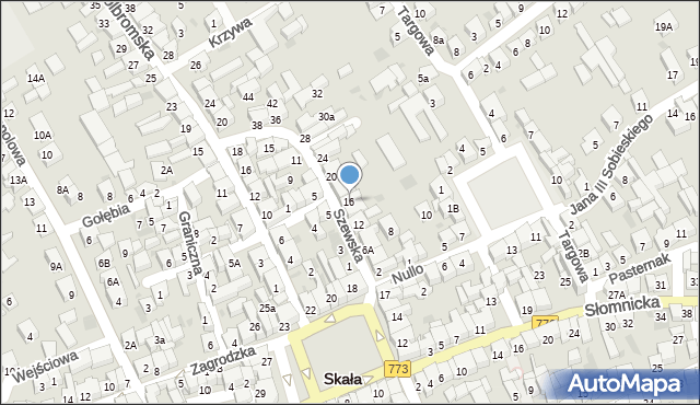 Skała, Szewska, 16, mapa Skała