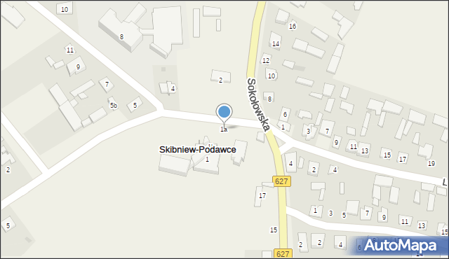 Skibniew-Podawce, Szkolna, 1a, mapa Skibniew-Podawce