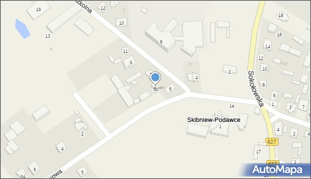 Skibniew-Podawce, Szkolna, 5b, mapa Skibniew-Podawce