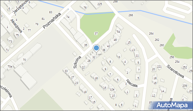 Skórzewo, Szkolna, 34, mapa Skórzewo