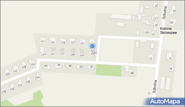 Skrzeszew, Szkolna, 11a, mapa Skrzeszew