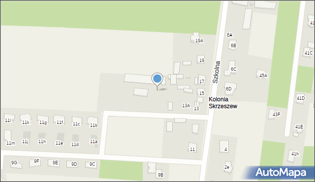 Skrzeszew, Szkolna, 15A, mapa Skrzeszew
