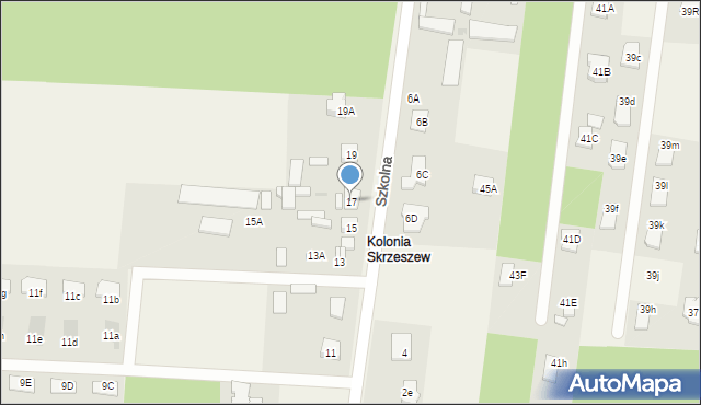 Skrzeszew, Szkolna, 17, mapa Skrzeszew