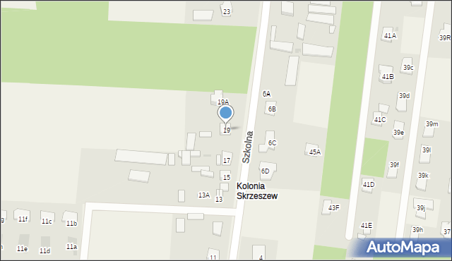 Skrzeszew, Szkolna, 19, mapa Skrzeszew