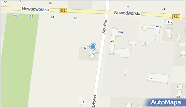 Skrzeszew, Szkolna, 27, mapa Skrzeszew