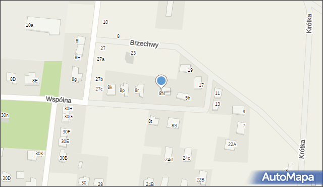 Skrzeszew, Szkolna, 8N, mapa Skrzeszew