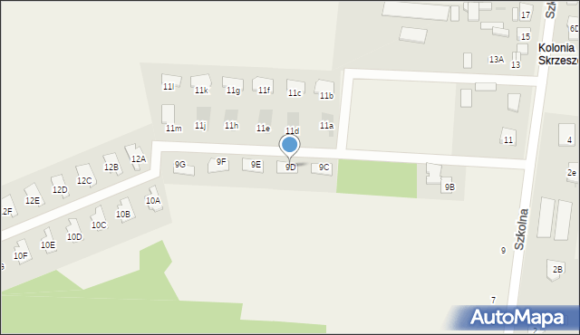 Skrzeszew, Szkolna, 9D, mapa Skrzeszew