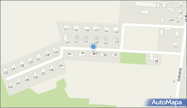 Skrzeszew, Szkolna, 9E, mapa Skrzeszew