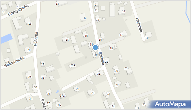 Skrzeszewo, Szkolna, 20, mapa Skrzeszewo