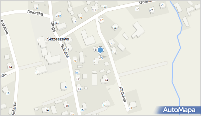 Skrzeszewo, Szkolna, 7A, mapa Skrzeszewo