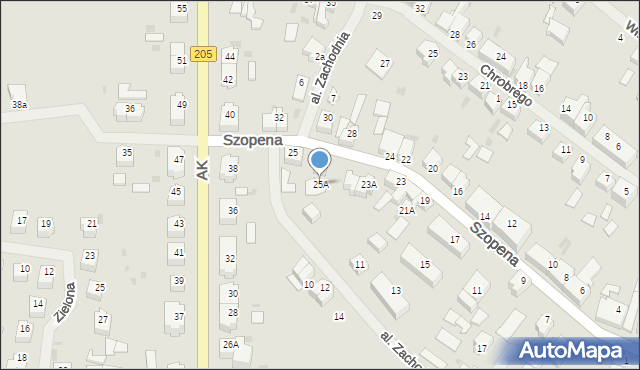 Sławno, Szopena Fryderyka, 25A, mapa Sławno