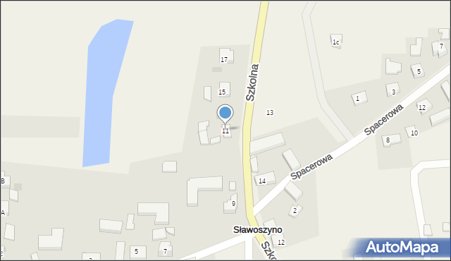 Sławoszyno, Szkolna, 11, mapa Sławoszyno