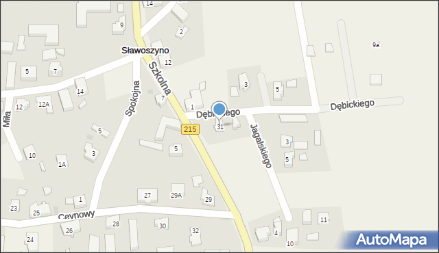 Sławoszyno, Szkolna, 8, mapa Sławoszyno