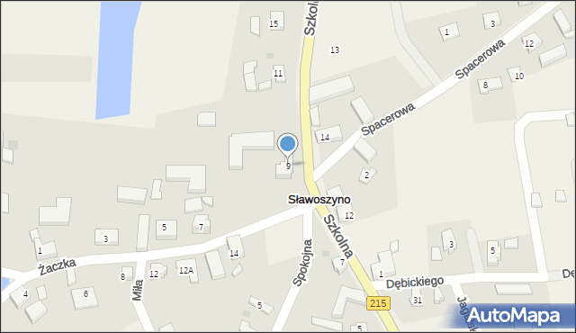 Sławoszyno, Szkolna, 9, mapa Sławoszyno