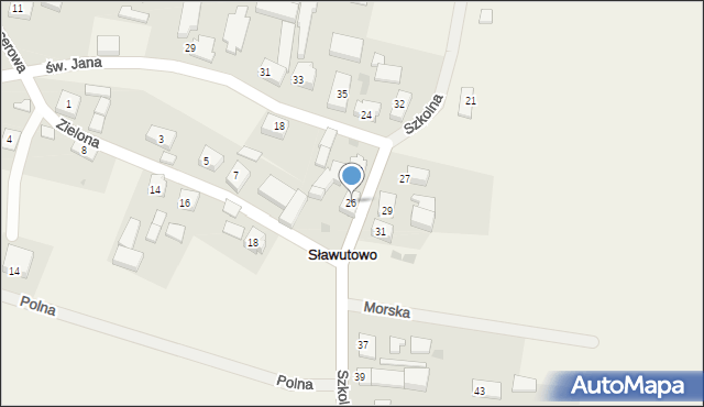 Sławutowo, Szkolna, 26, mapa Sławutowo