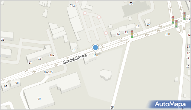 Słupsk, Szczecińska, 106, mapa Słupska