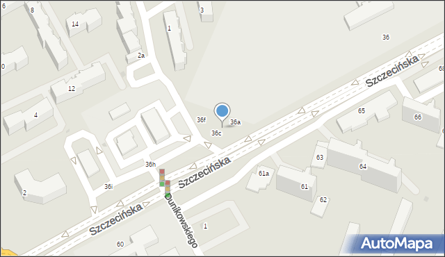 Słupsk, Szczecińska, 36b, mapa Słupska