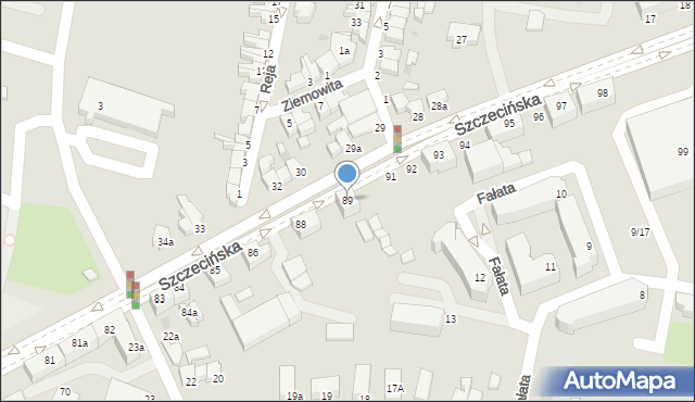 Słupsk, Szczecińska, 89, mapa Słupska