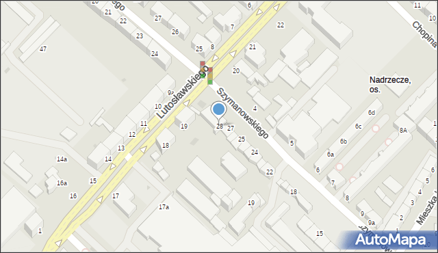 Słupsk, Szymanowskiego Karola, 28, mapa Słupska