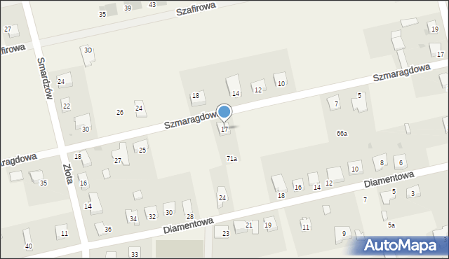 Smardzów, Szmaragdowa, 17, mapa Smardzów