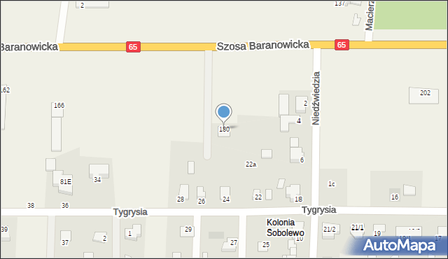 Sobolewo, Szosa Baranowicka, 180, mapa Sobolewo