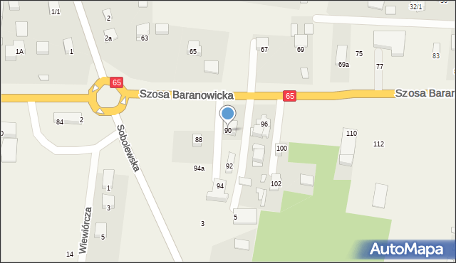 Sobolewo, Szosa Baranowicka, 90, mapa Sobolewo