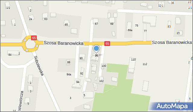 Sobolewo, Szosa Baranowicka, 96, mapa Sobolewo