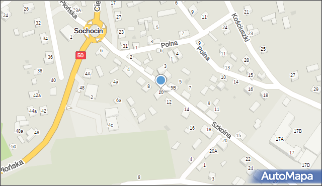 Sochocin, Szkolna, 10, mapa Sochocin