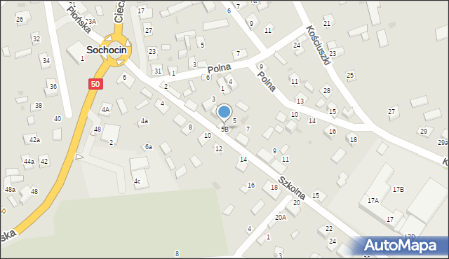 Sochocin, Szkolna, 5B, mapa Sochocin