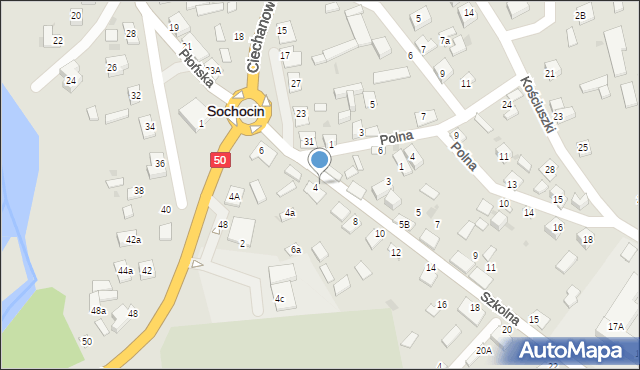 Sochocin, Szkolna, 6, mapa Sochocin