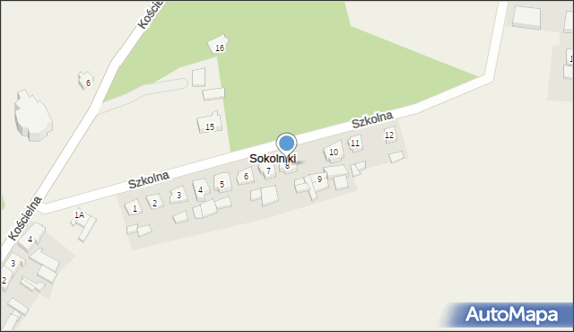 Sokolniki, Szkolna, 8, mapa Sokolniki