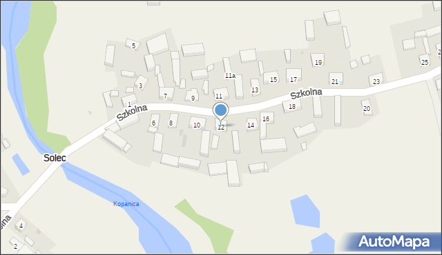 Solec, Szkolna, 12, mapa Solec