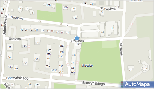 Sosnowiec, Szosowa, 12A, mapa Sosnowca