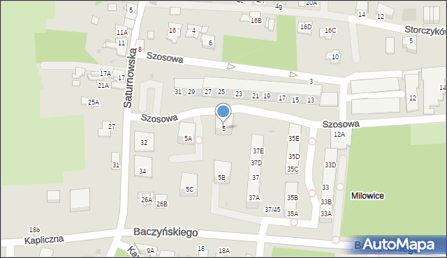 Sosnowiec, Szosowa, 5, mapa Sosnowca